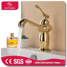 antique gold brass basin wash faucet